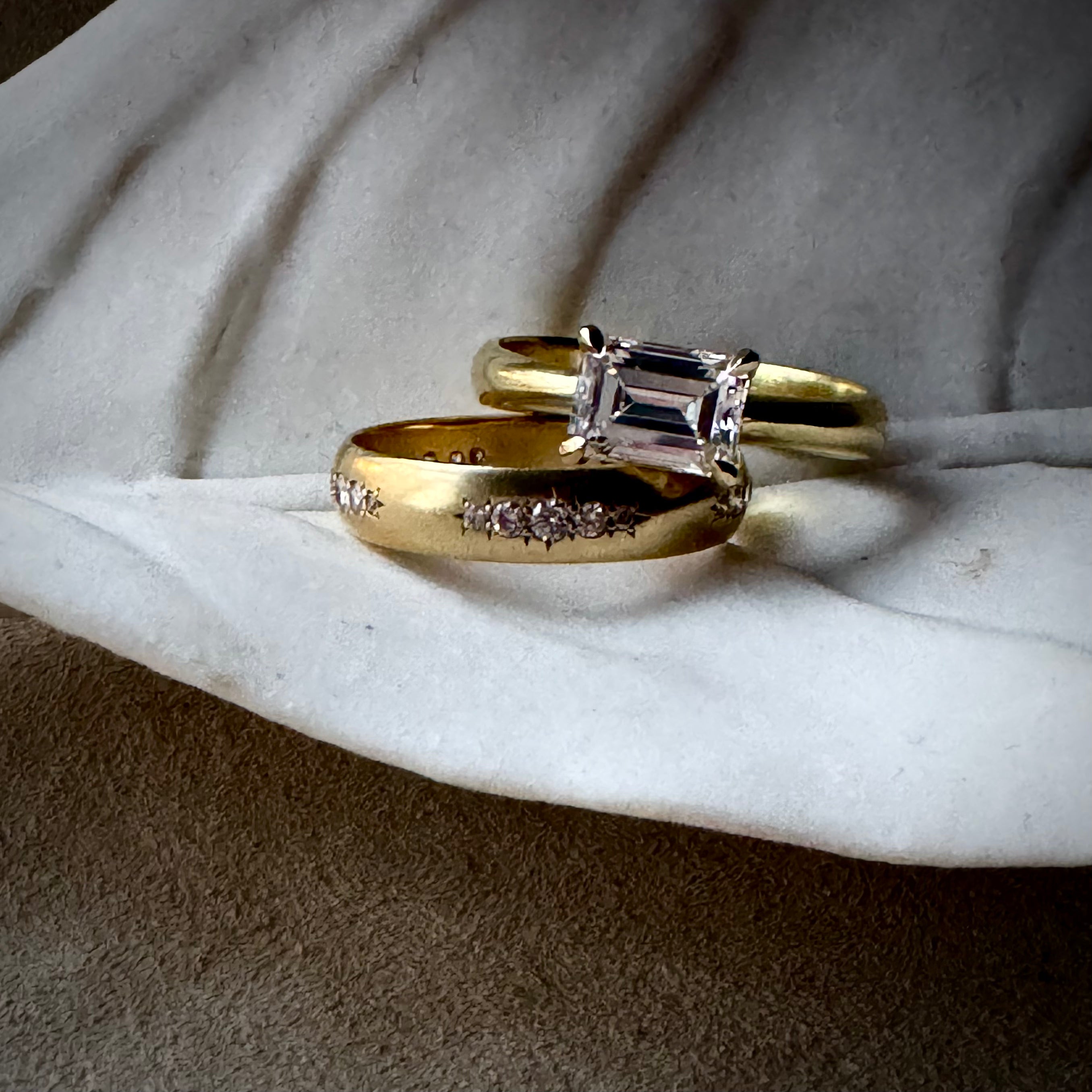 Tura Sugden 18k Emerald Cut Diamond Solitaire Ring- 1.08ct