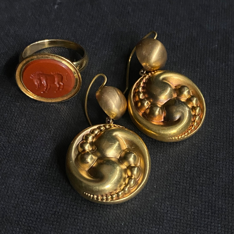 Antique Georgian 15k Boar Intaglio Ring