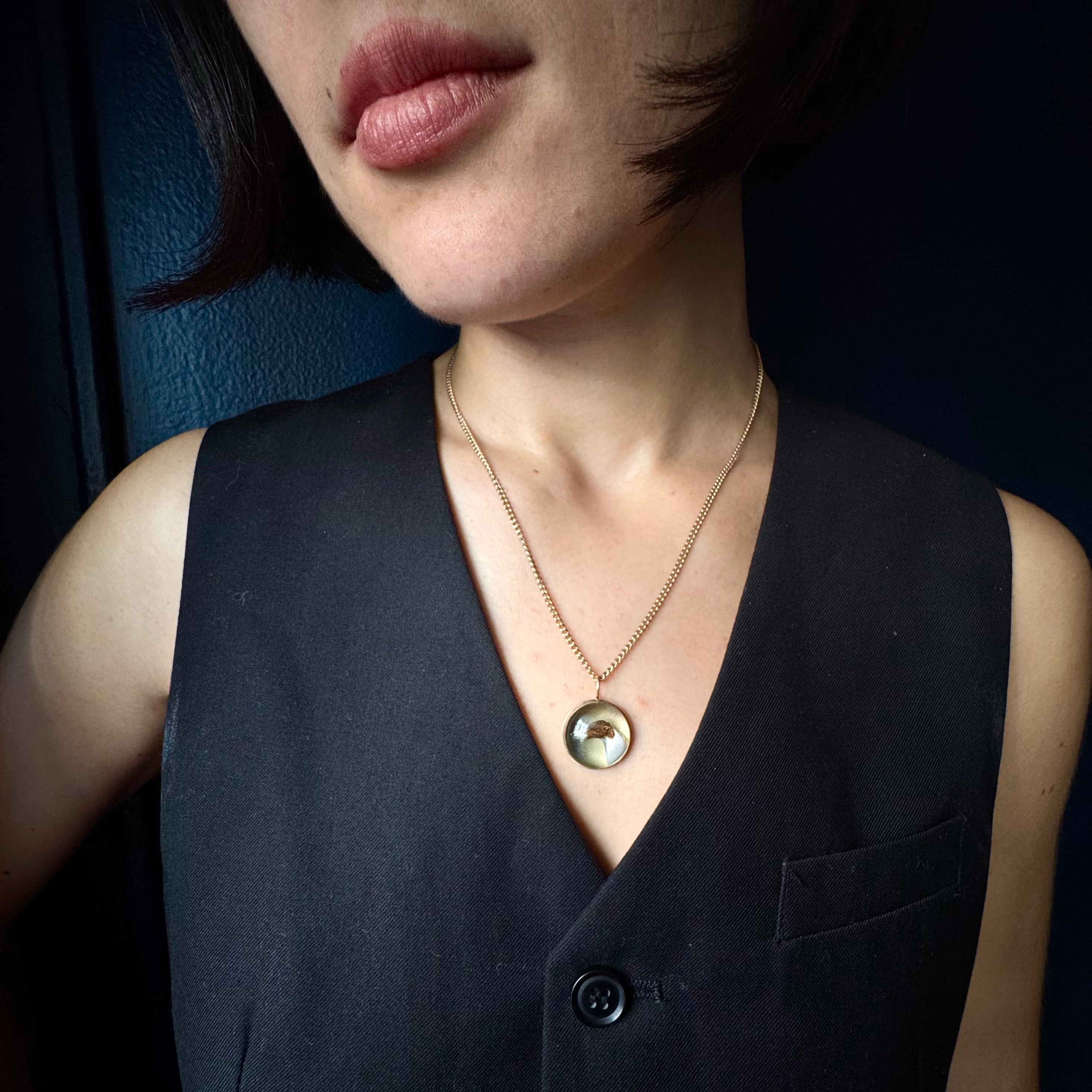 Antique Edwardian 15k Essex Crystal Greyhound Dog Pendant