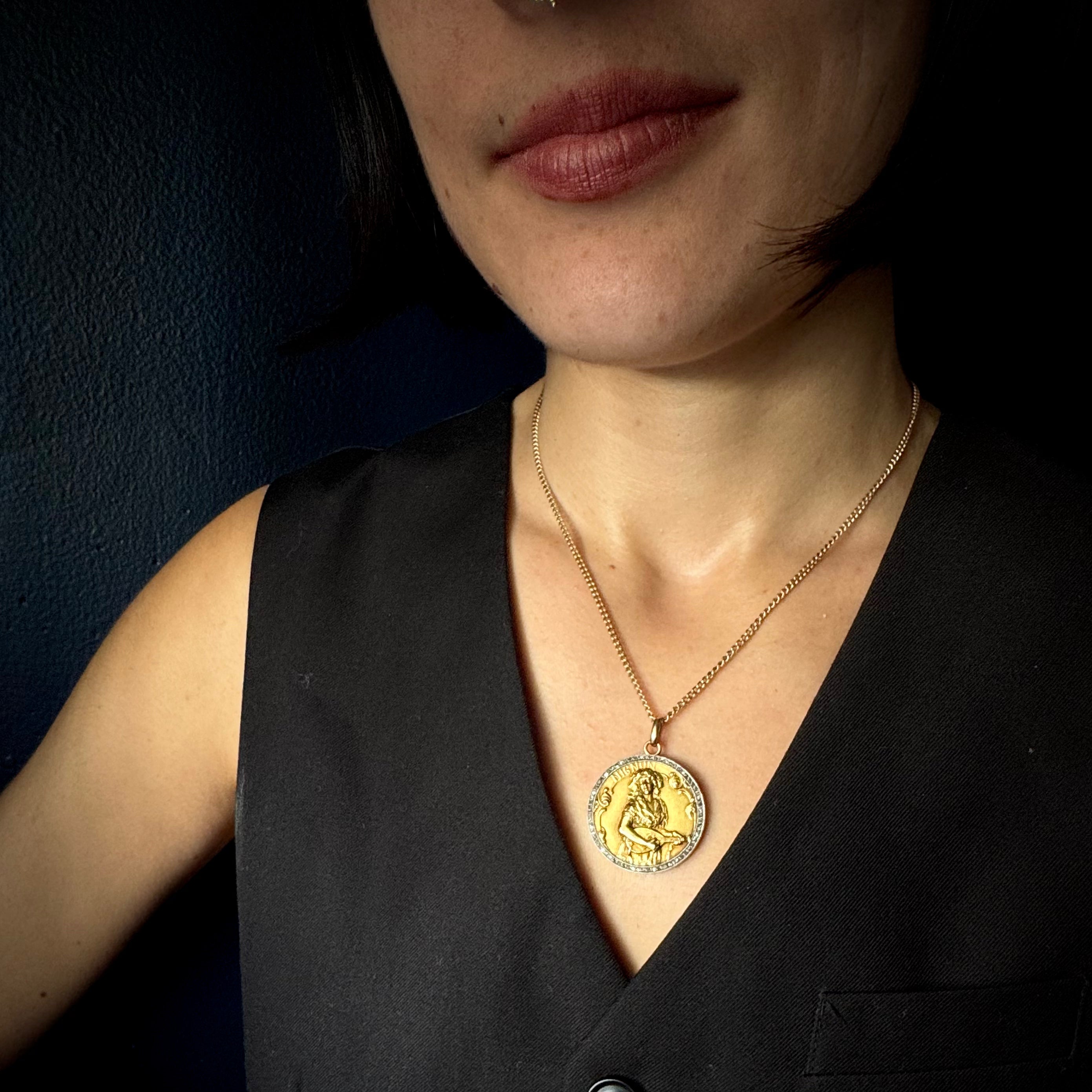 Antique French 18k, Platinum & Diamond "Mignon" Locket