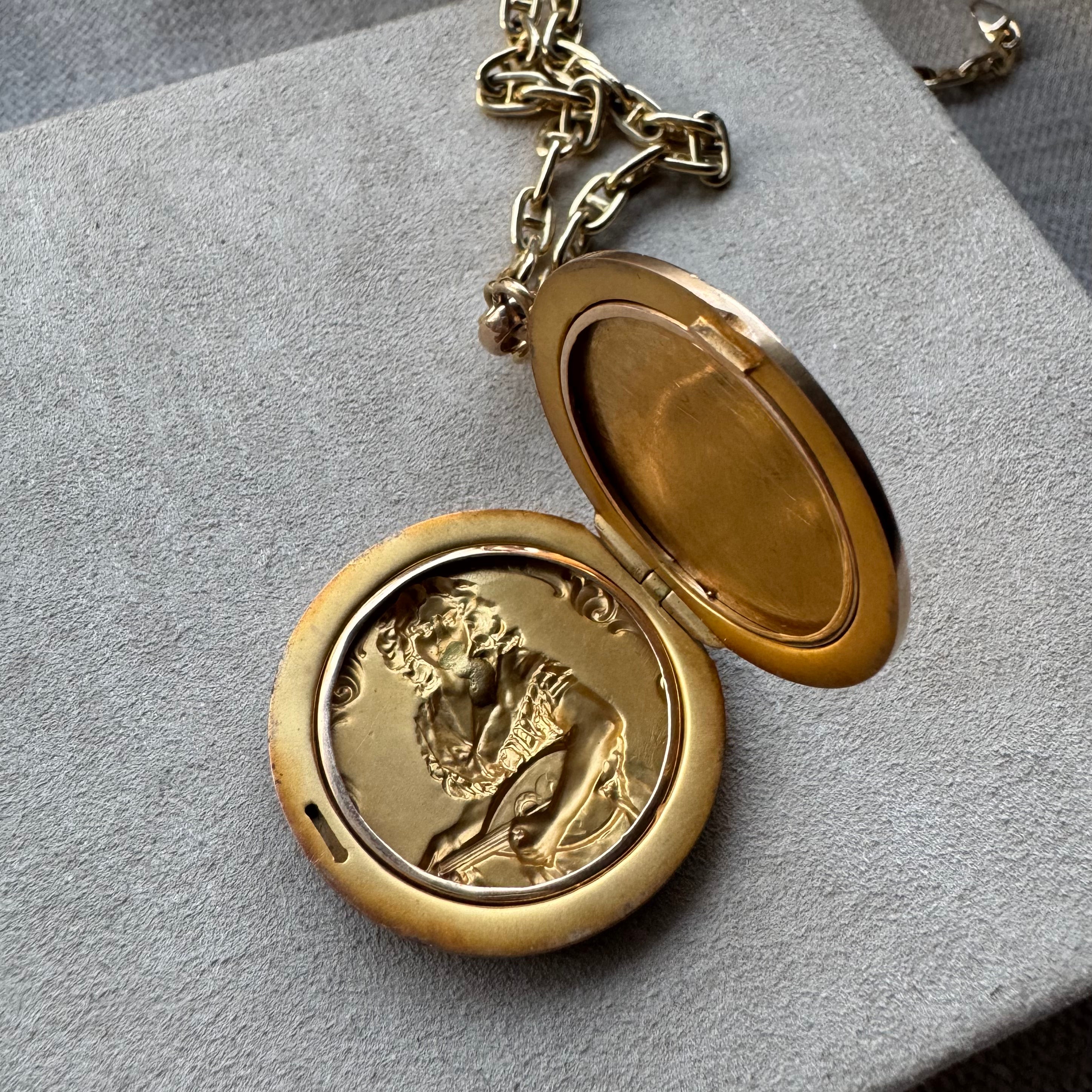 Antique French 18k, Platinum & Diamond "Mignon" Locket