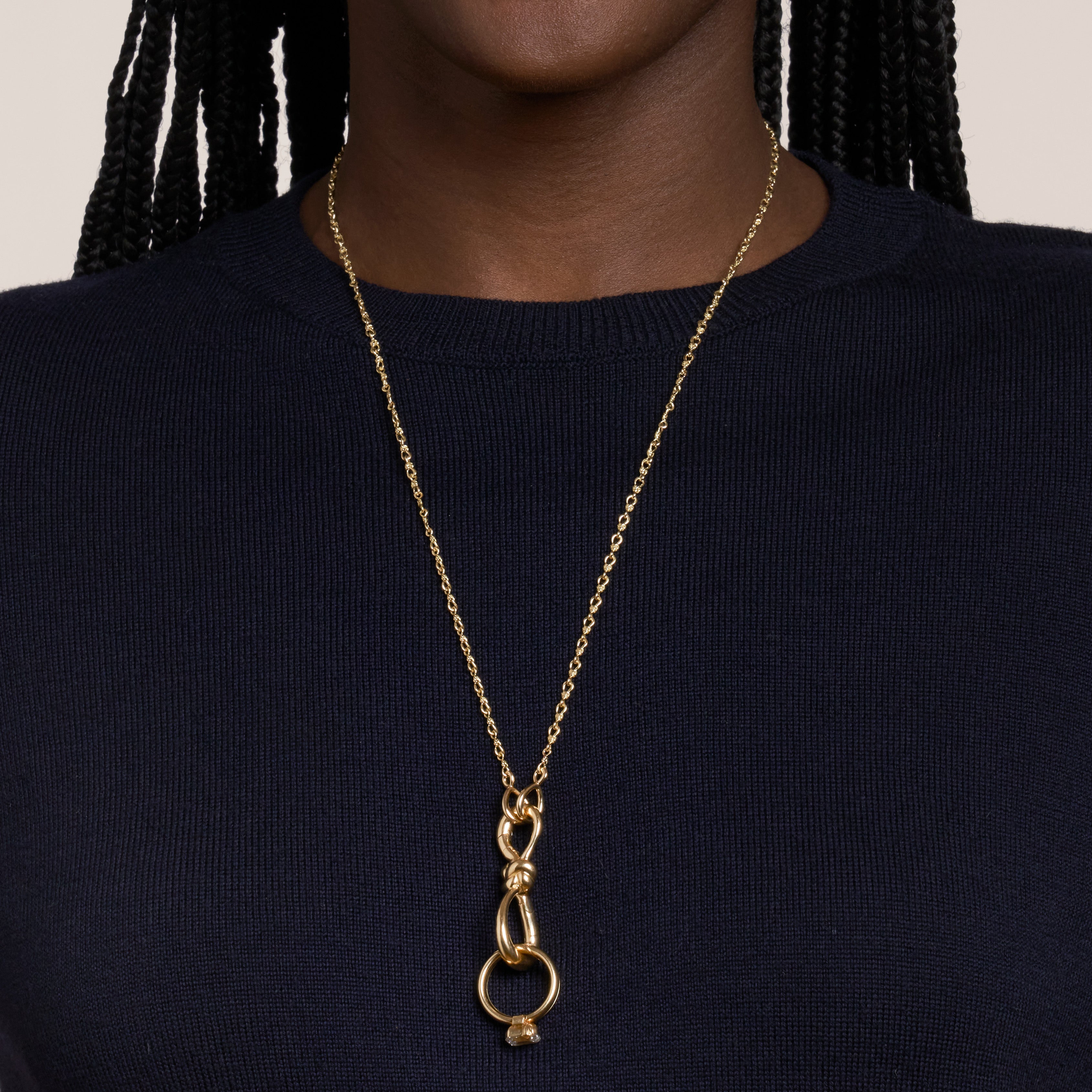 Marla Aaron 18k Gold Handmade 7mm Lover's Knot Chain