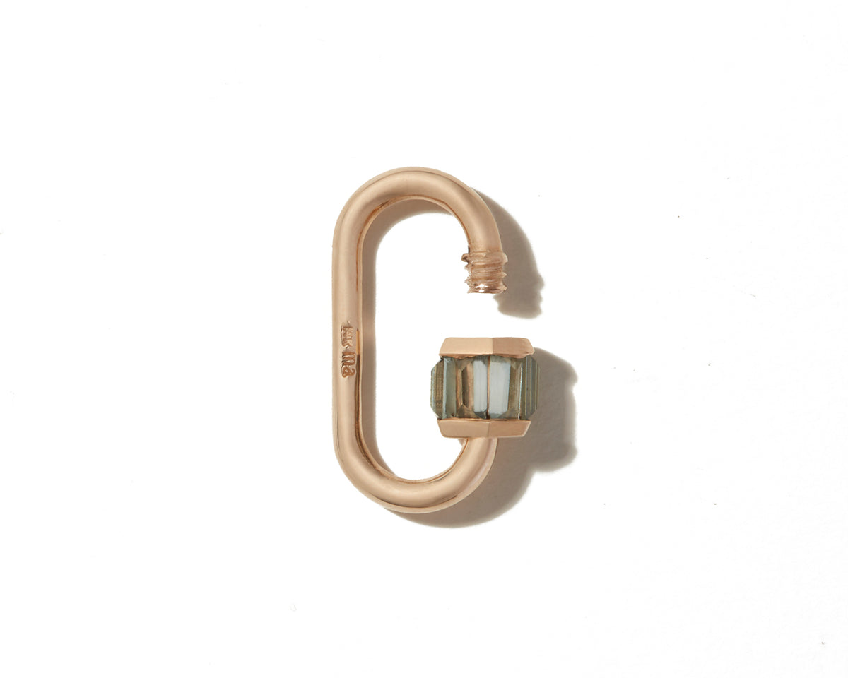 Marla Aaron 14k Yellow Gold Total Baguette Montana Sapphire Medium Lock