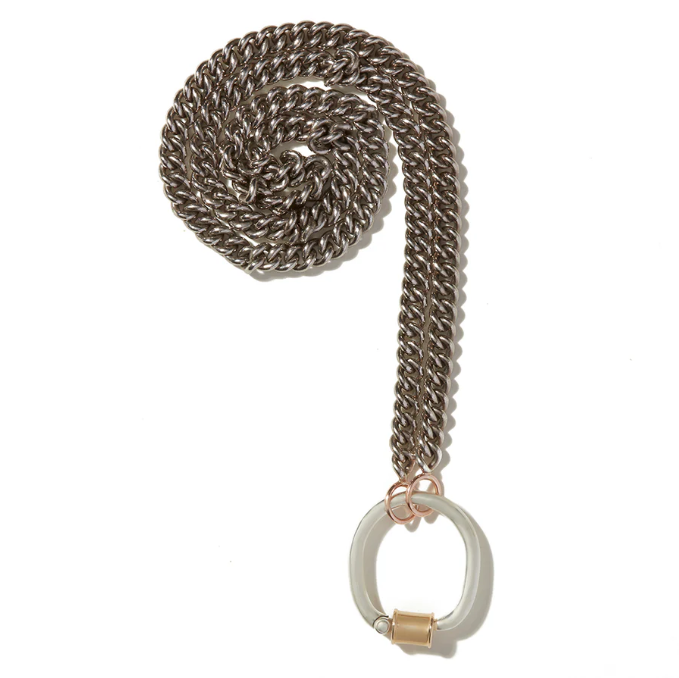 Marla Aaron Silver and 18K Yellow Gold Trundle Lock Ring