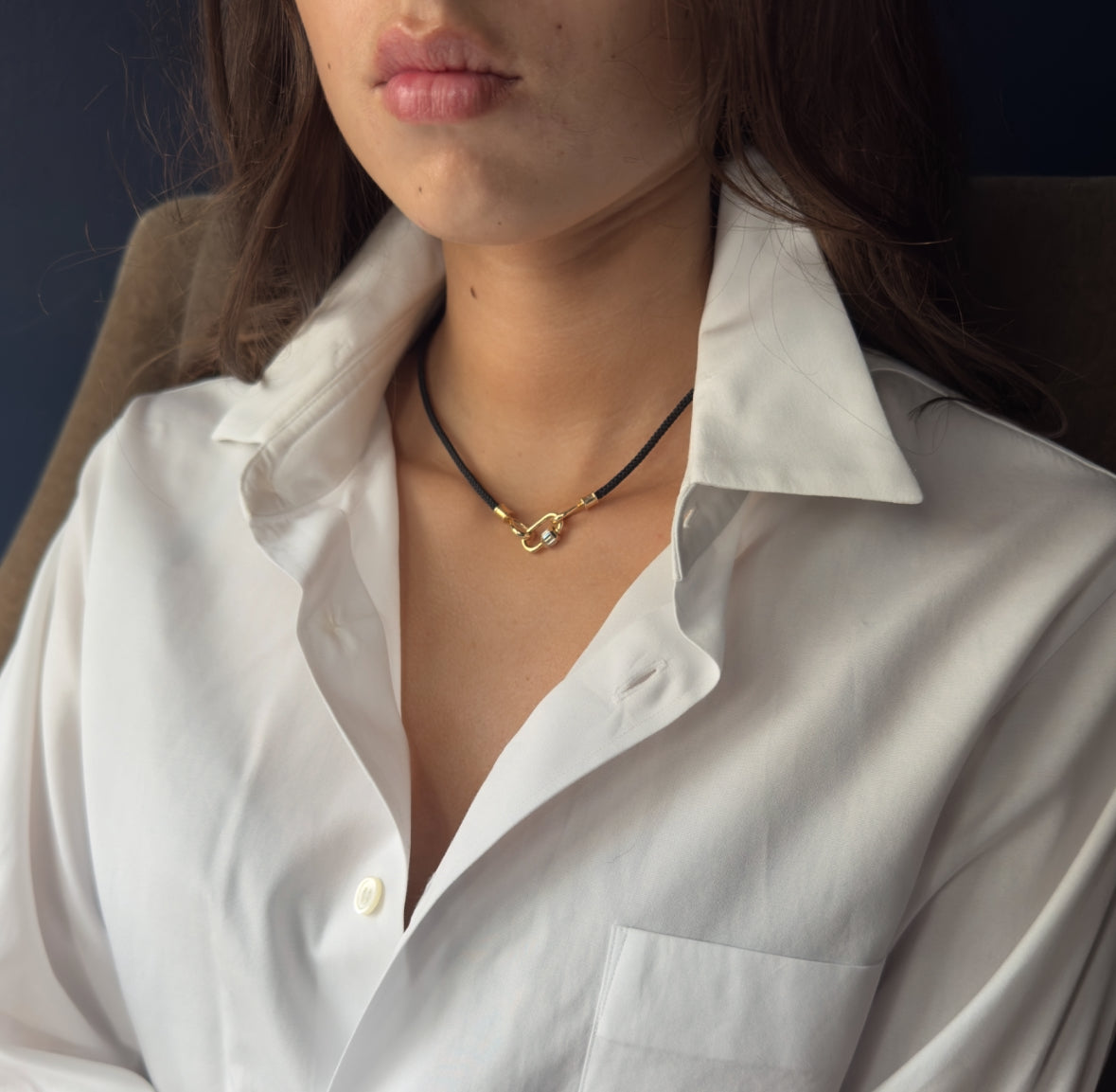 Marla Aaron 14k Yellow Gold Total Baguette Diamond Baby Lock