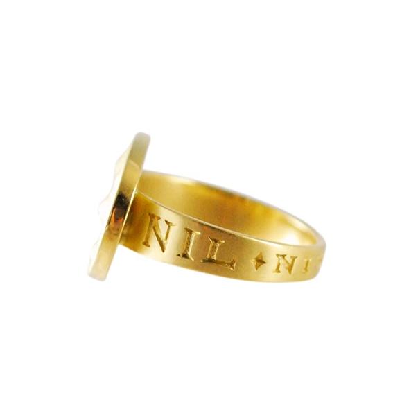 Gabriella Kiss 14k Large Eye with Tear Ring Inscribed with "Nil Nisi Cruce"