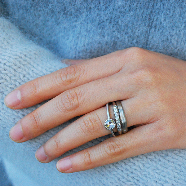 Gillian Conroy 18k White Gold & Rosecut White Diamond Ring