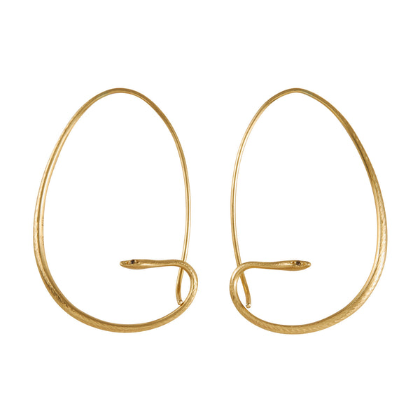 Gabriella Kiss 18k Small Snake Hoops with Diamond Eyes