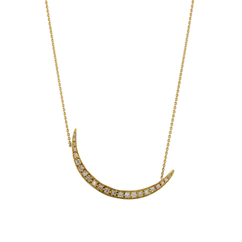 Gillian Conroy 14k & Diamond Large Crescent Moon Pendant Necklace
