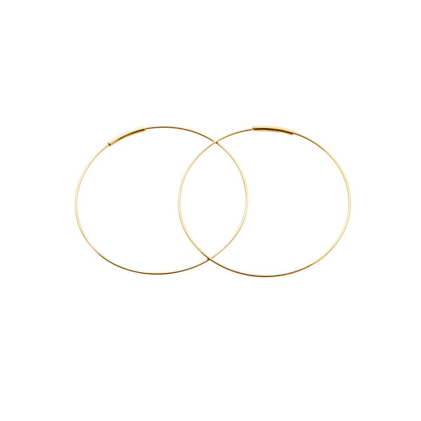 Kathleen Whitaker 14k Pair Medium 1.5" Hoop Earrings