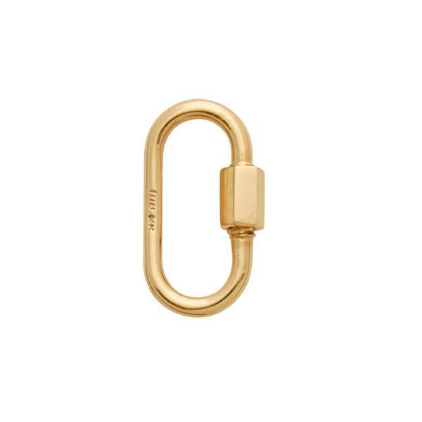 20 mm 18 Karat Gold Quick Link Miniature Lock - Carabiner - 18K Yellow Gold