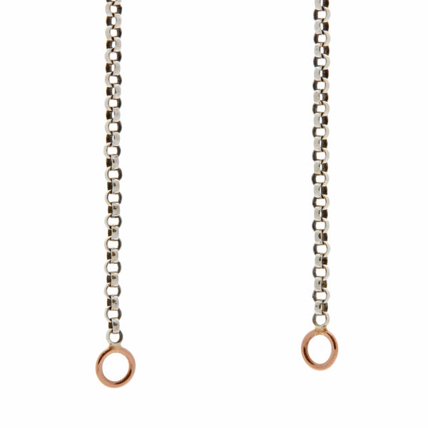 Marla Aaron Silver Rolo Chain with Yellow Gold Loops