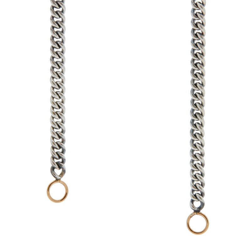 Marla Aaron Silver Heavy Curb Chain with Yellow Gold Loops