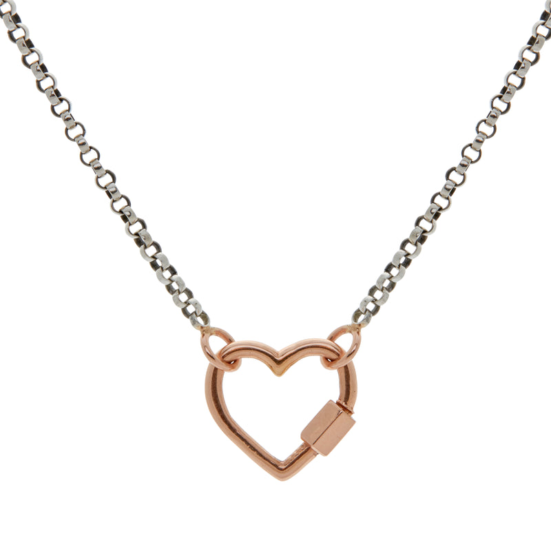 Marla Aaron Silver Rolo Chain with Rose Gold Loops