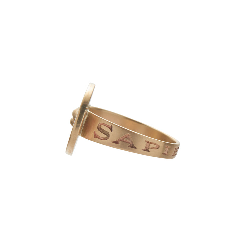 Gabriella Kiss 10k Lips Love Token Ring Inscribed with "Sapientiae"