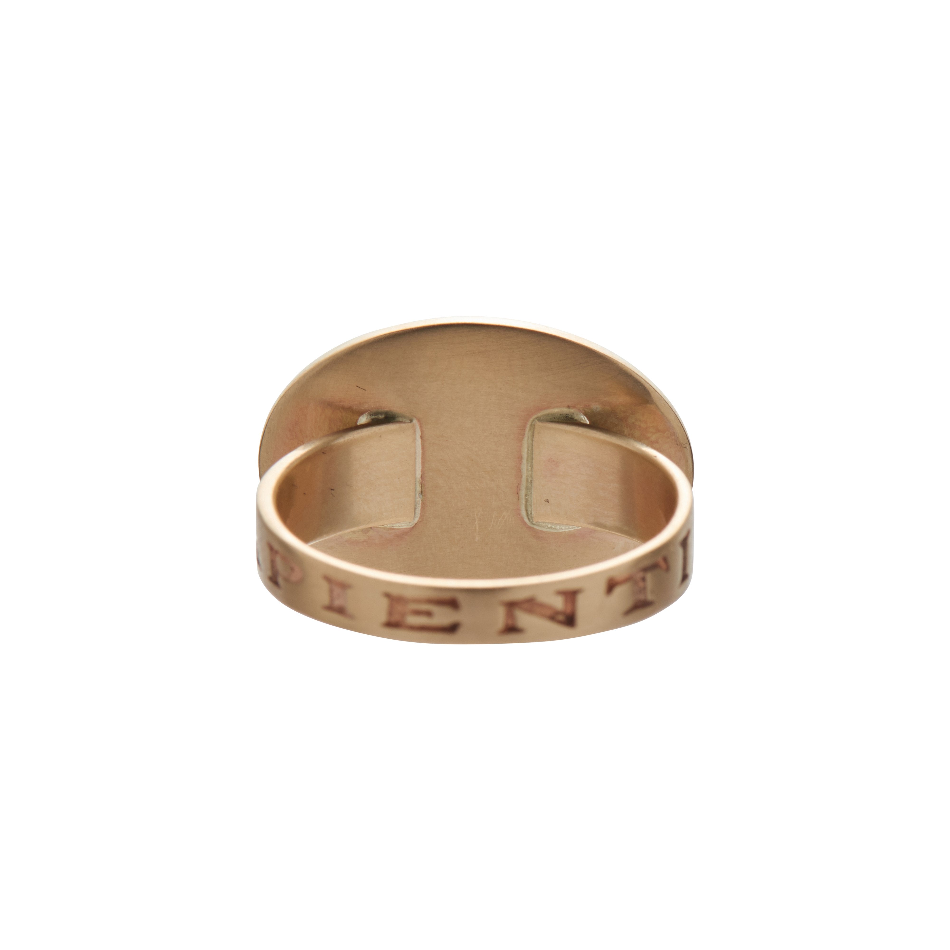 Gabriella Kiss 10k Mouth Love Token Ring Inscribed with "Sapientiae"