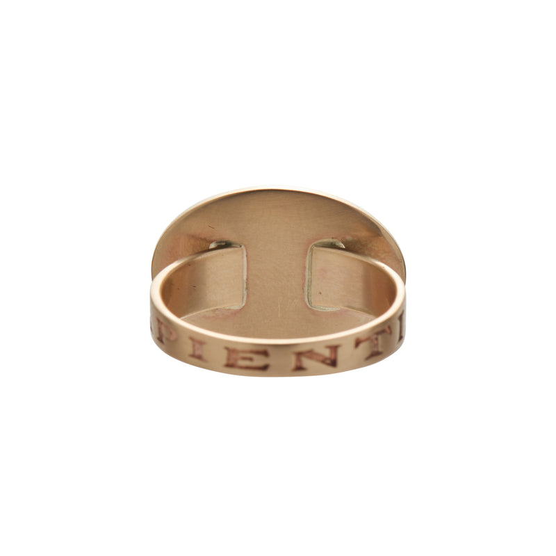 Gabriella Kiss 10k Lips Love Token Ring Inscribed with "Sapientiae"