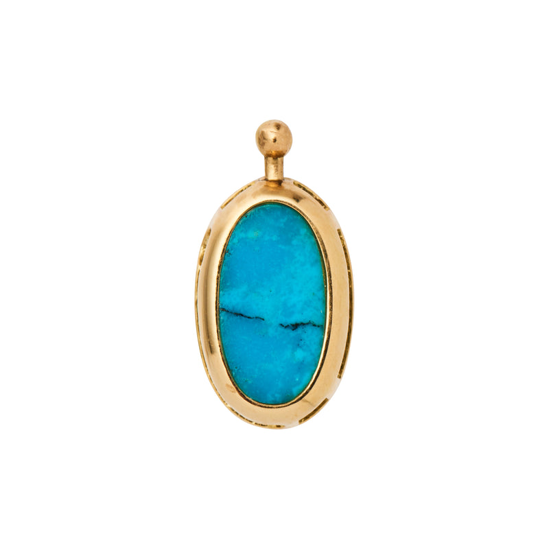 Marla Aaron 18k Single Oval Amethyst & Turquoise Earring Drop