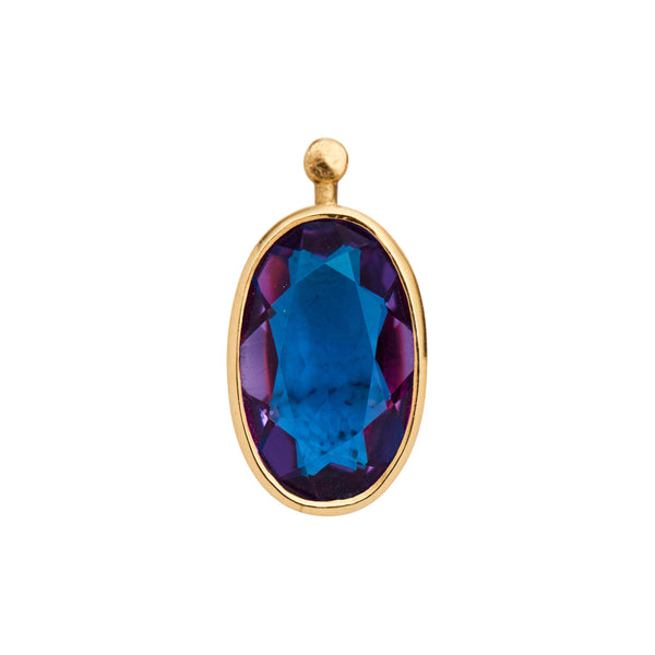 Marla Aaron 18k Single Oval Amethyst & Turquoise Earring Drop