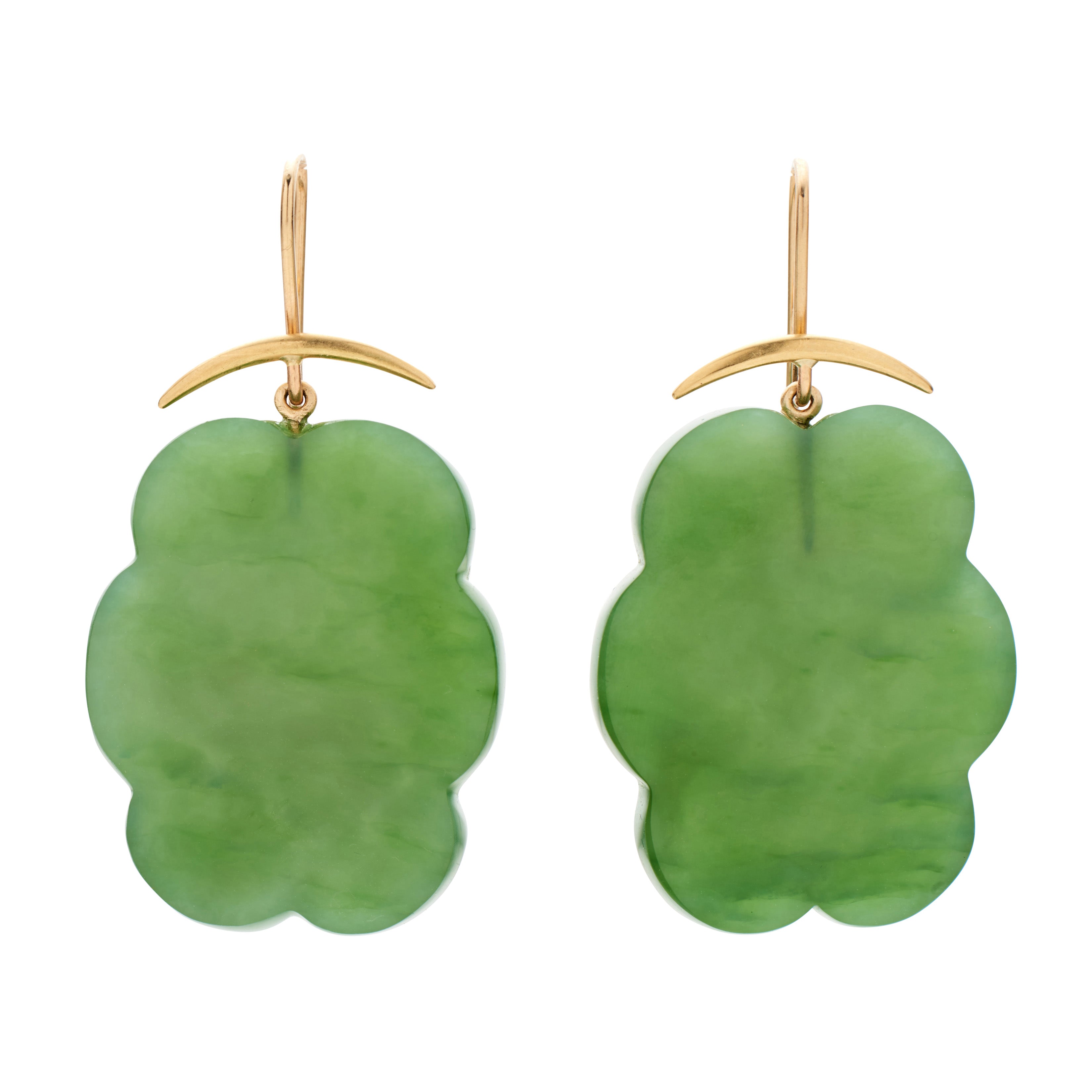Gabriella Kiss 14k/18k Nephrite Jade Cloud Earrings