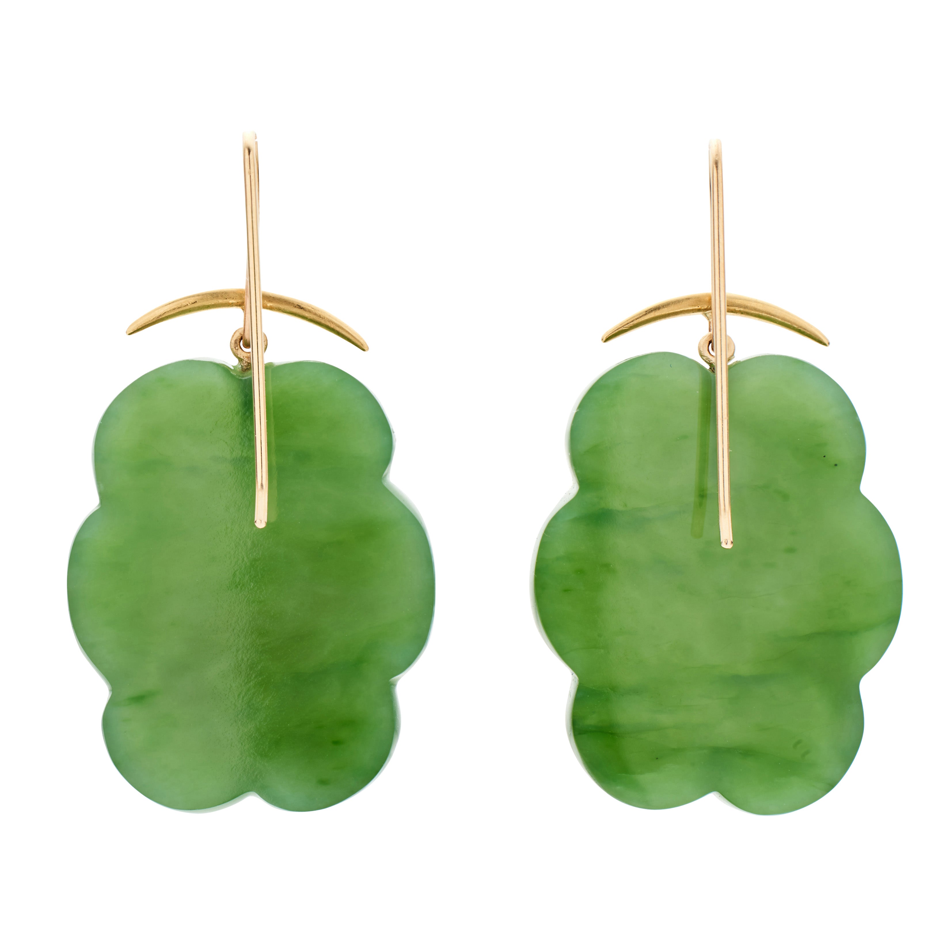Gabriella Kiss 14k/18k Nephrite Jade Cloud Earrings