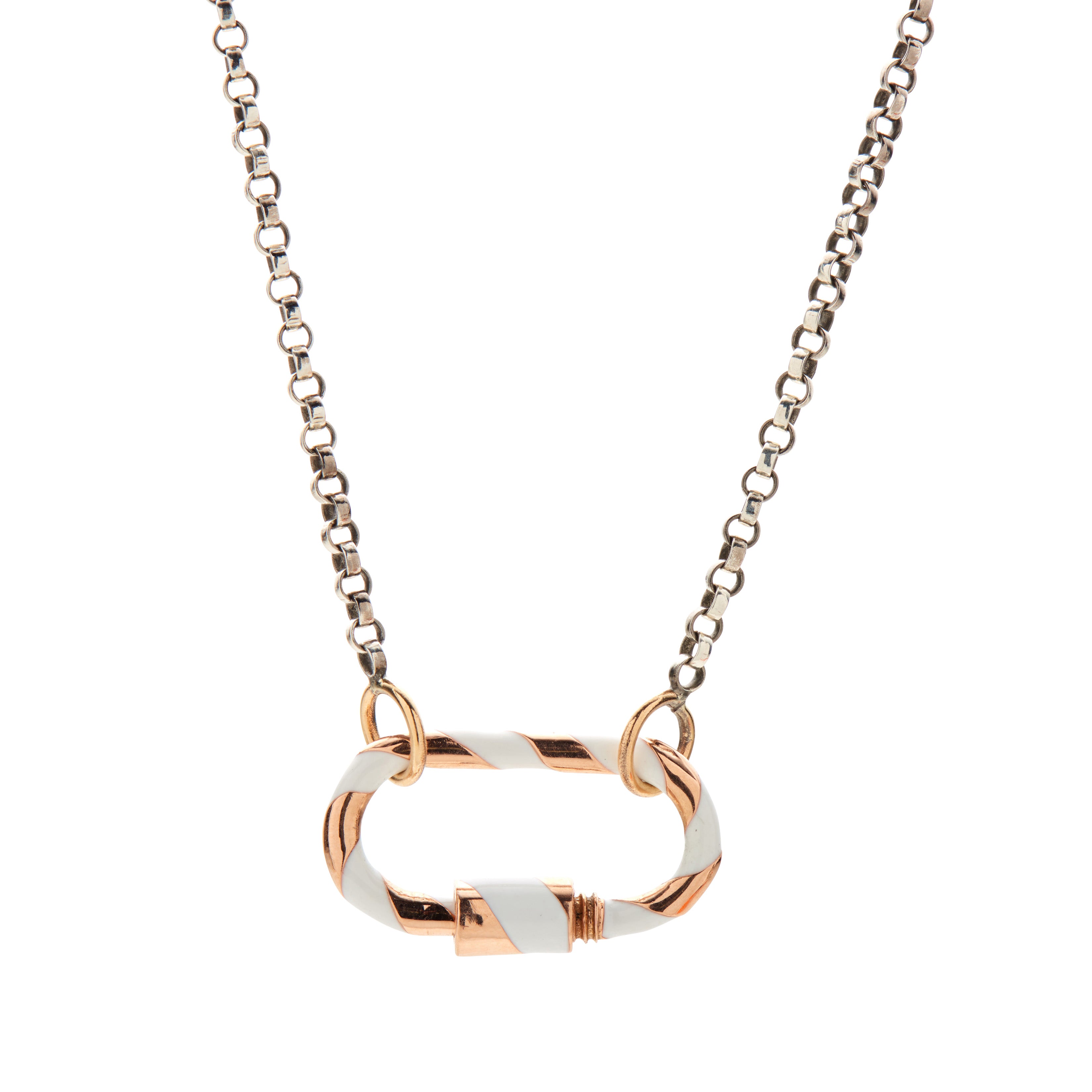 Marla Aaron 14k Rose Gold Cloud Enamel Medium Lock