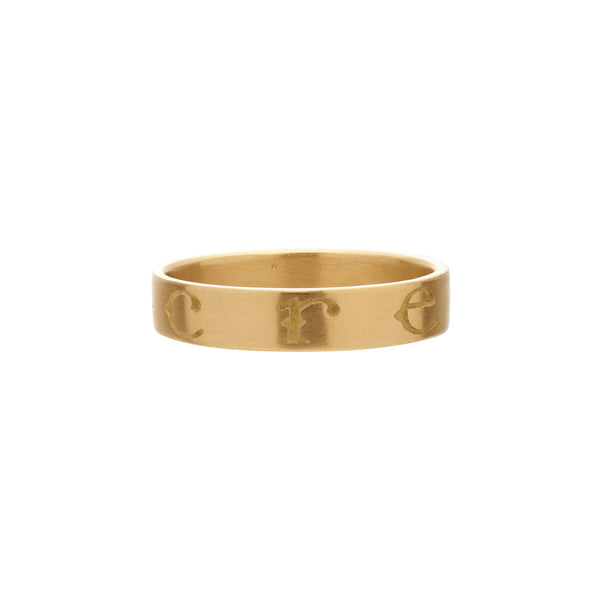 Gabriella Kiss 18k Band Ring Inscribed with "CREARE"