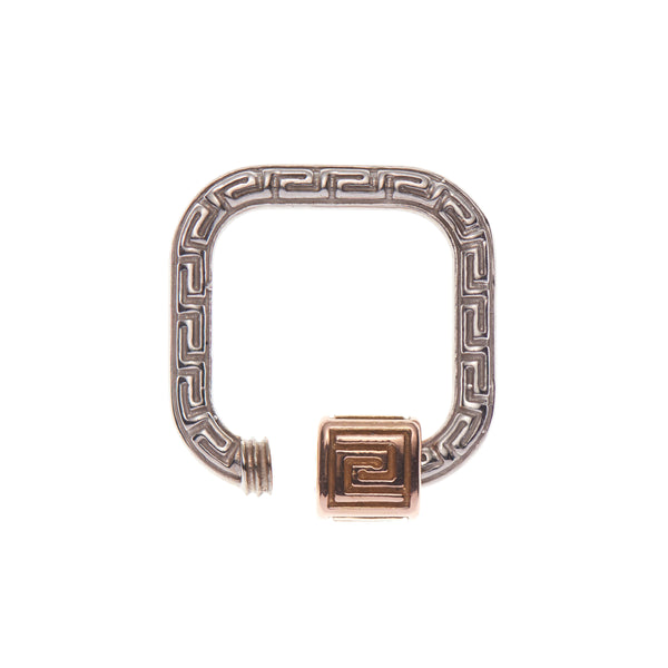 Marla Aaron 14k White Gold Meander Lock with Yellow Gold Closure