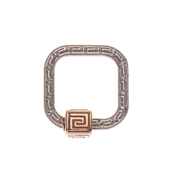 Marla Aaron 14k White Gold Meander Lock with Yellow Gold Closure