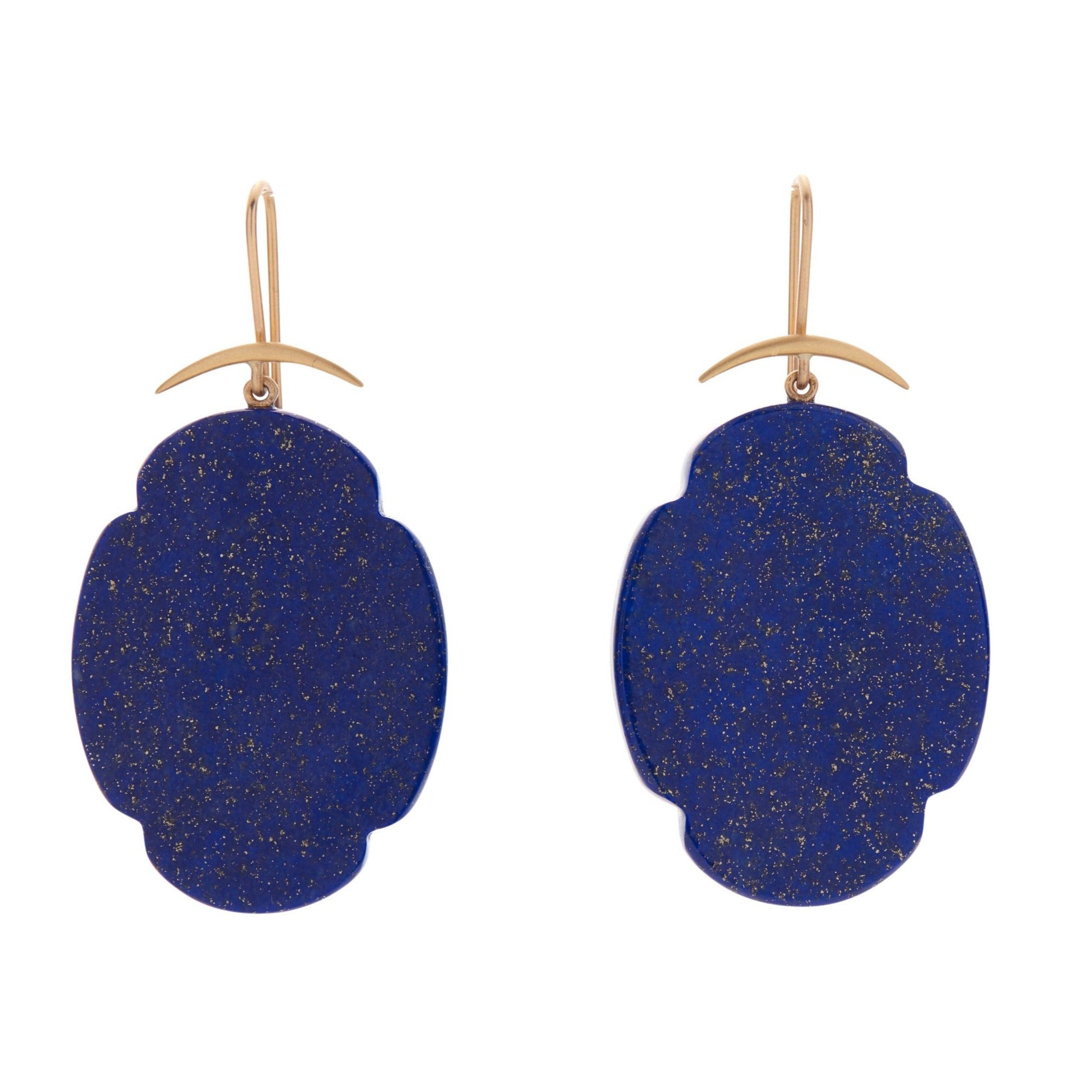 Gabriella Kiss 14k/18k Lapis Scallop Earrings