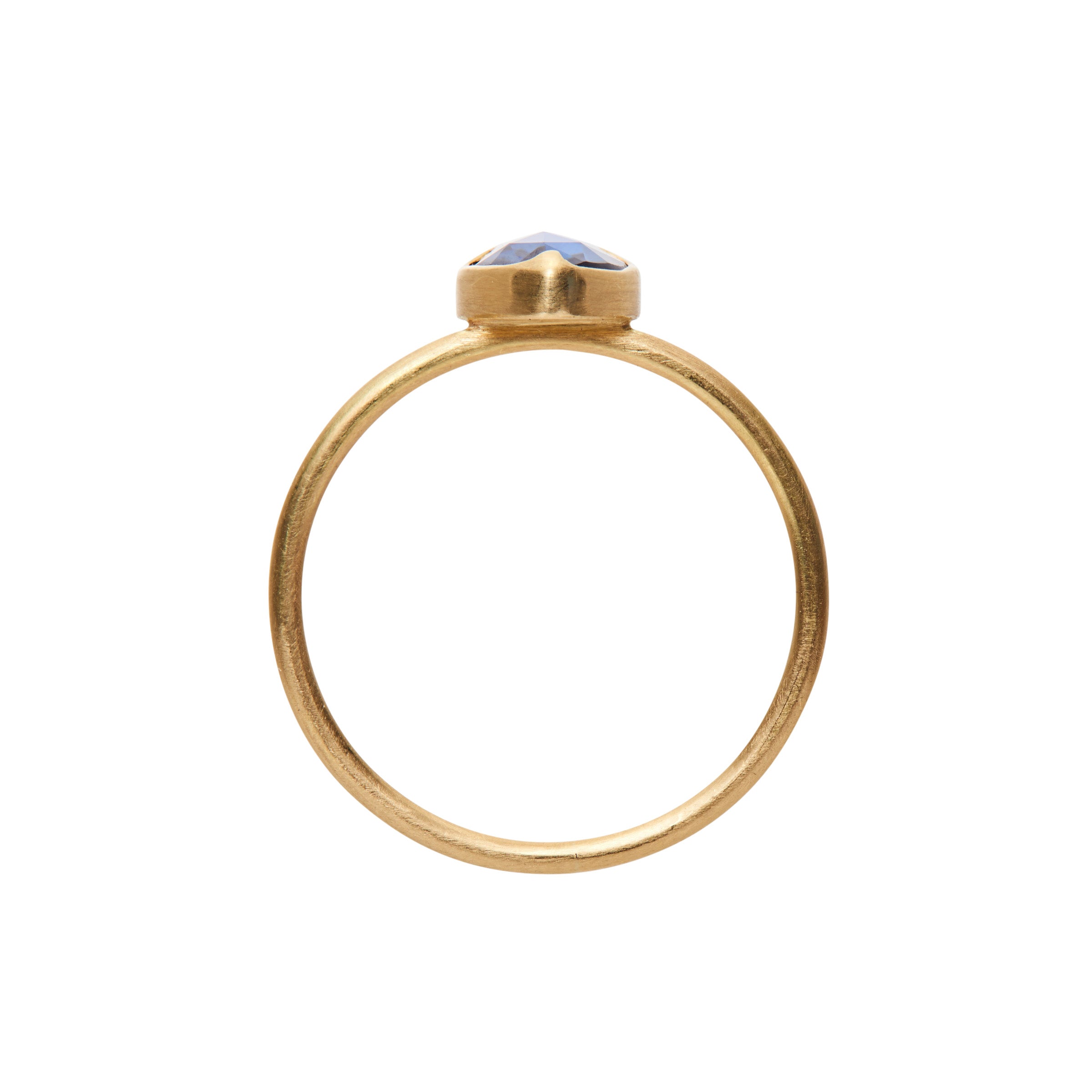 Gabriella Kiss 18k Pear Blue Rose Cut Sapphire Ring
