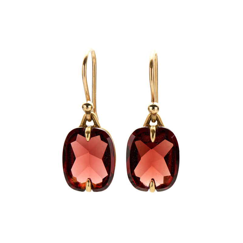 Gabriella Kiss 18k Buff Top Almandine Garnet Earrings