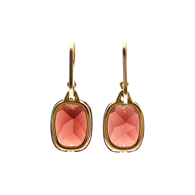 Gabriella Kiss 18k Buff Top Almandine Garnet Earrings
