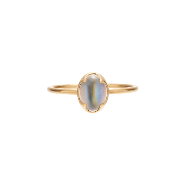 Gabriella Kiss 18k Oval Rainbow Moonstone Ring