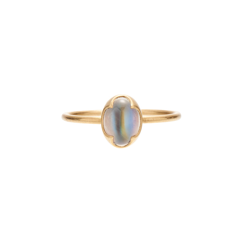 Gabriella Kiss 18k Oval Rainbow Moonstone Ring