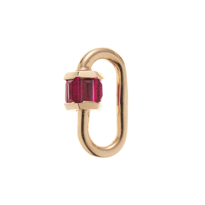 Marla Aaron 14k Yellow Gold Total Baguette Baby Lock with Ruby