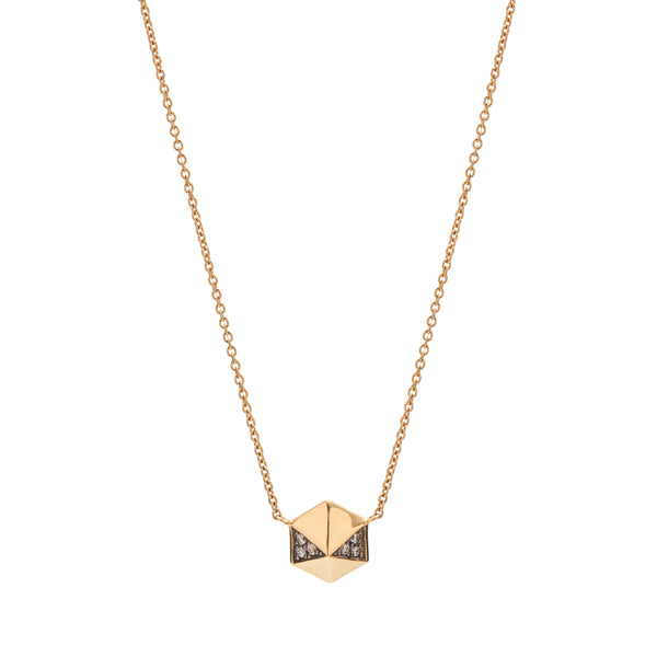 Harwell Godfrey 18k Diamond Blackened Pyramid Stud Necklace - 16"