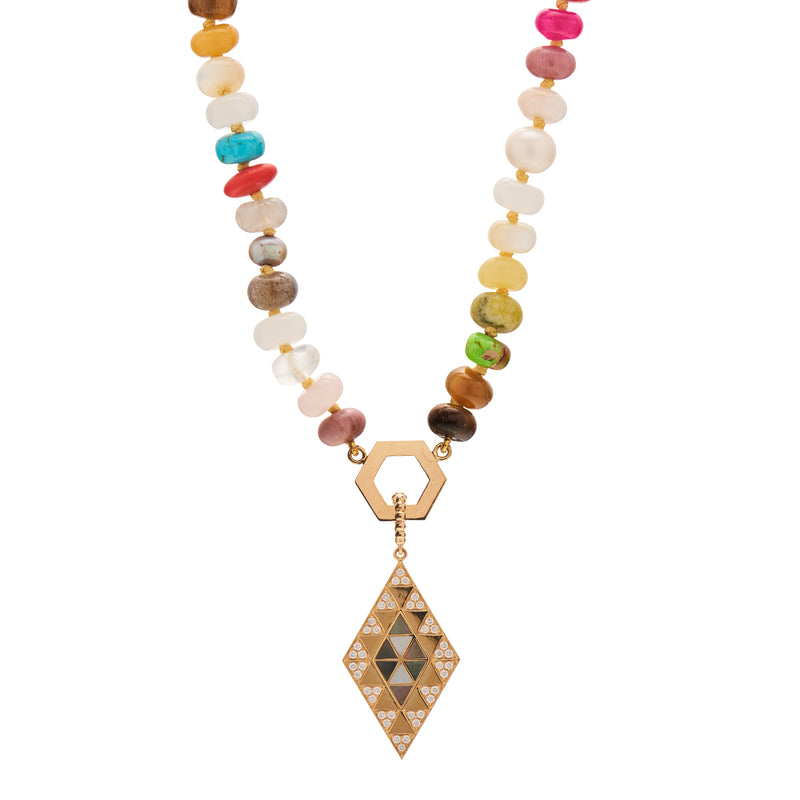 Harwell Godfrey 18k and Mixed Gem Rainbow Foundation Necklace - 32"