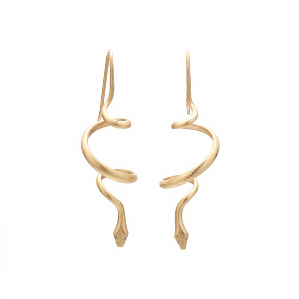 Gabriella Kiss 18k Spiral Snake Earrings