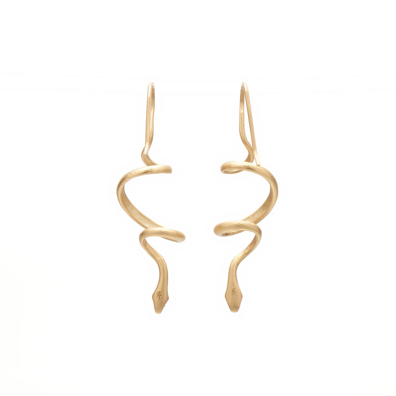 Gabriella Kiss 18k Spiral Snake Earrings