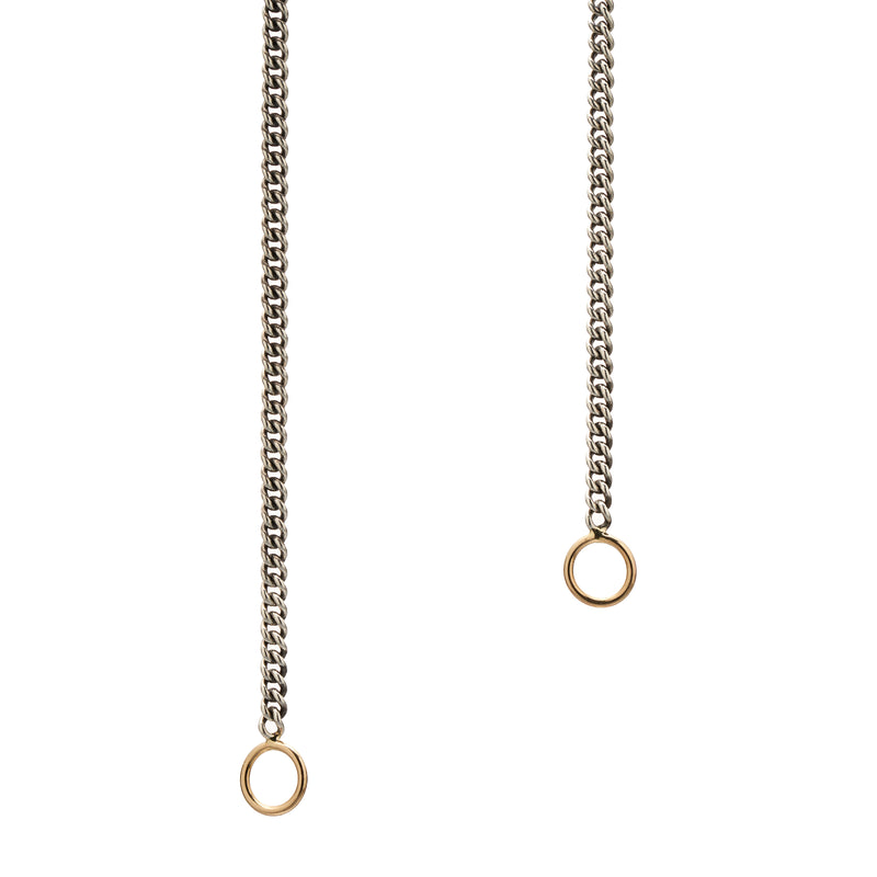 Marla Aaron Silver Not So Heavy Curb Chain with Yellow Gold Loops