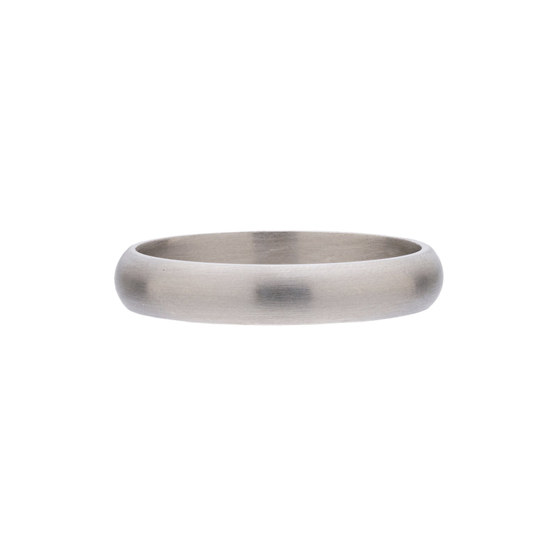 Metier Modern 14kt Brushed White Gold  Wedding Band - 4mm