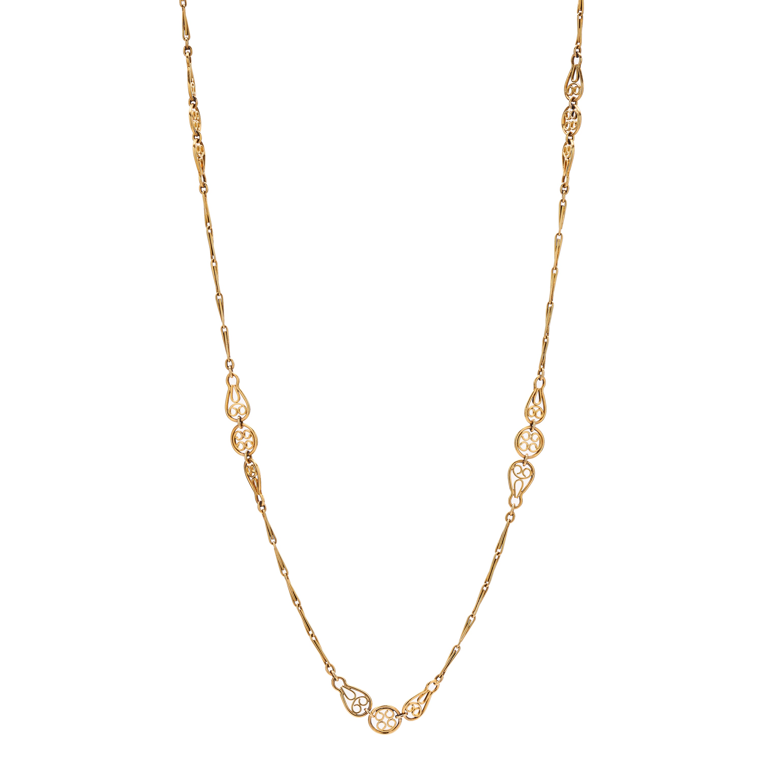 Antique Victorian French 18k Fetter & Barleycorn Chain