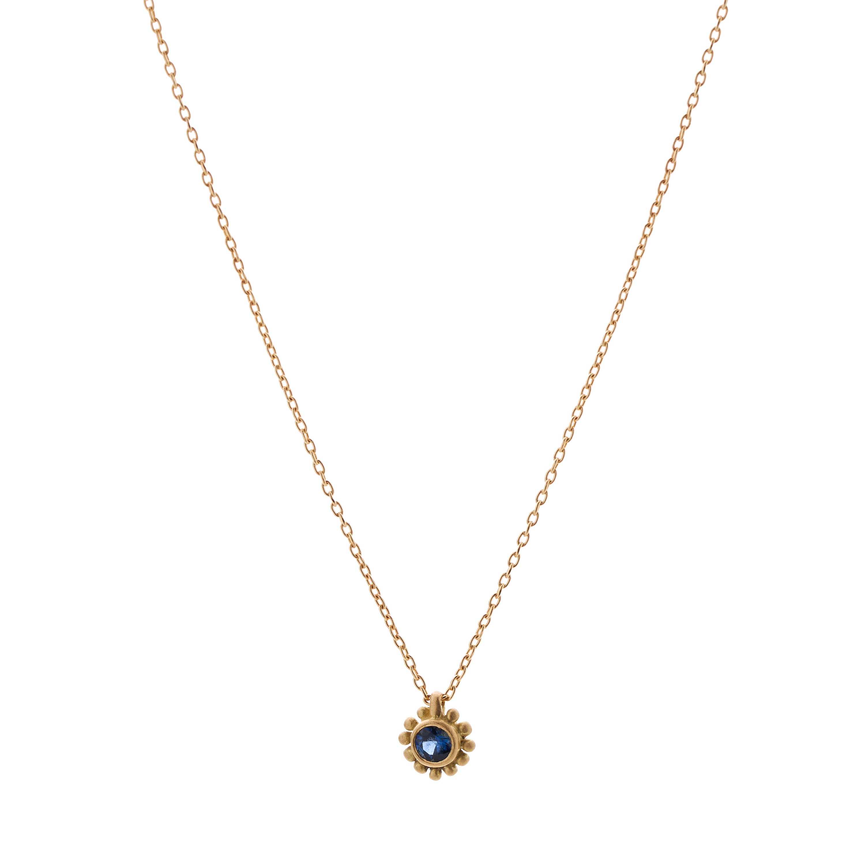 Marian Maurer 18k Granulated Sapphire Palace Necklace - 16"