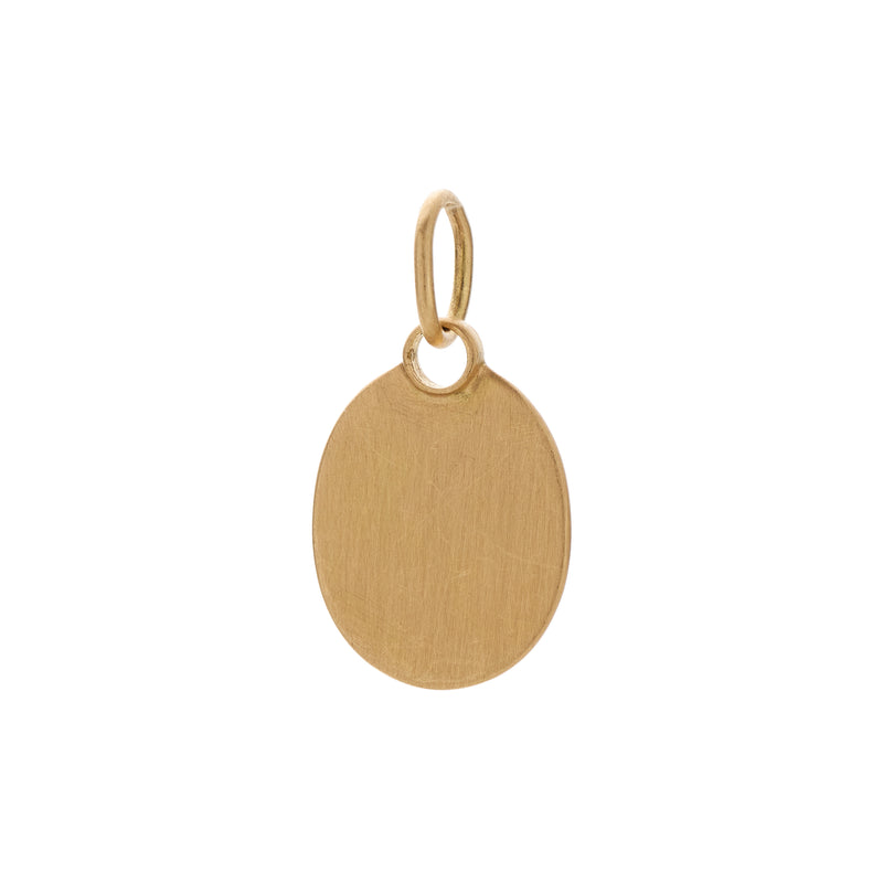 Marian Maurer 18k Matte Large Oval Tag Pendant