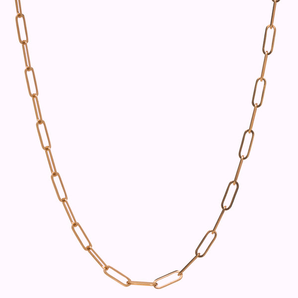 Stephanie Windsor 14k Rose Gold Thin Rectangle Link Chain