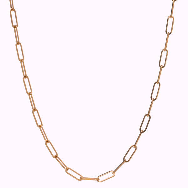 Stephanie Windsor 14k Rose Gold Thin Rectangle Link Chain