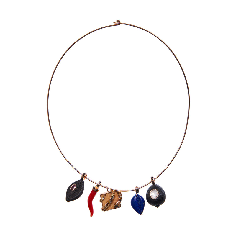 Dezso 18k Wave Gold Wire Necklace