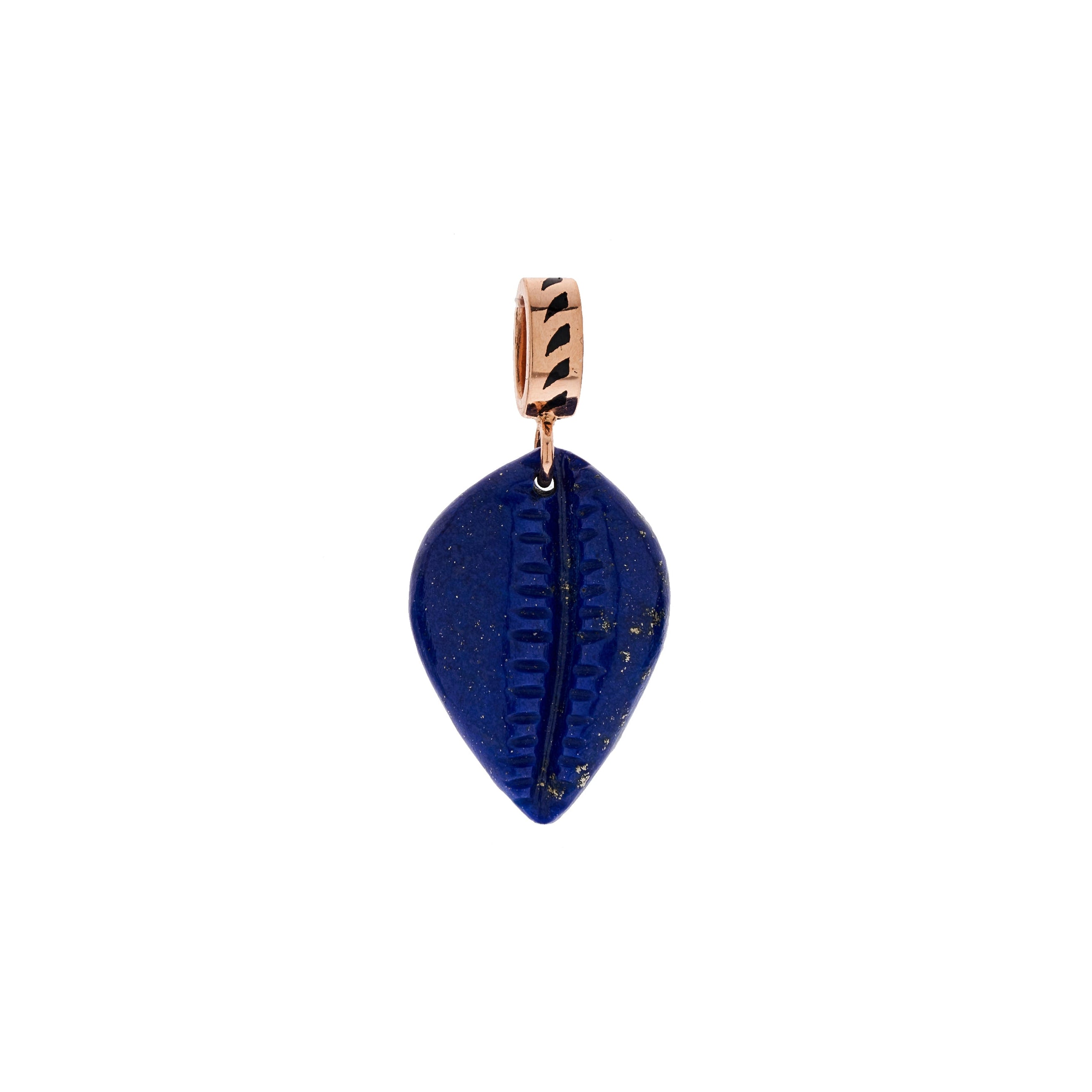 Dezso 18k Carved Lapis Cowry Shell Pendant