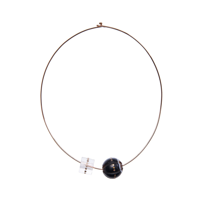 Dezso 18k Wave Gold Wire Necklace